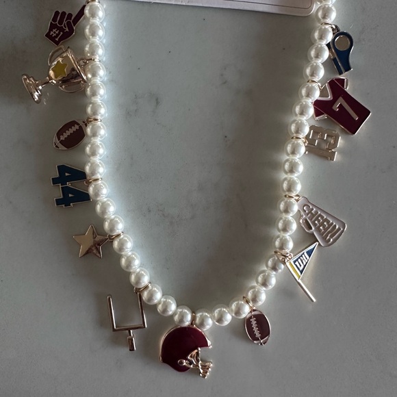 Anthropologie Icon Pearl Football Charm Bracelet NWT - Picture 5 of 6